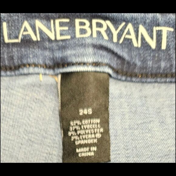 LANE BRYANT Plus Size Mid-Rise Super Stretch Skinny Blue Jeans SIZE Short 24 - Picture 10 of 12